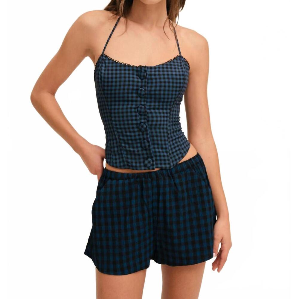 NEW FOR LOVE & LEMONS women's blue river short in navy